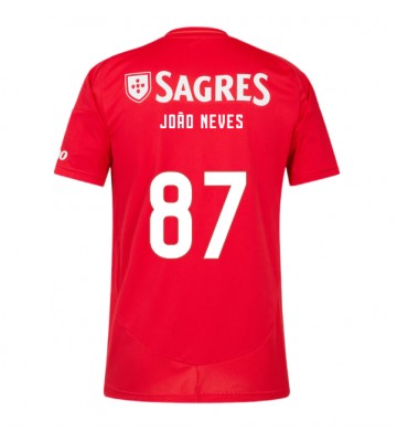 Benfica Joao Neves #87 Primera Equipación 2024-25 Manga Corta